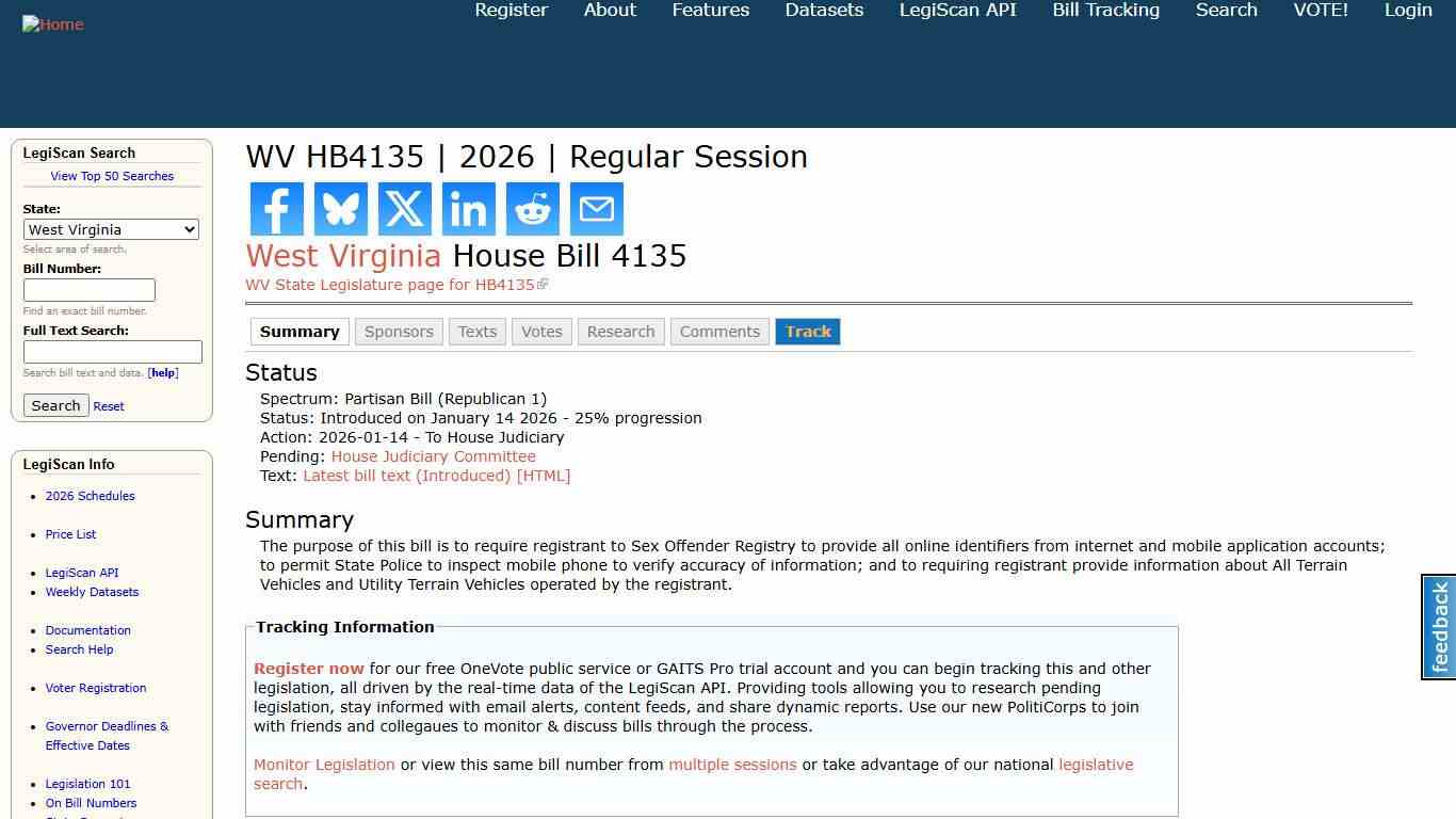WV HB4135 2026 Regular Session LegiScan